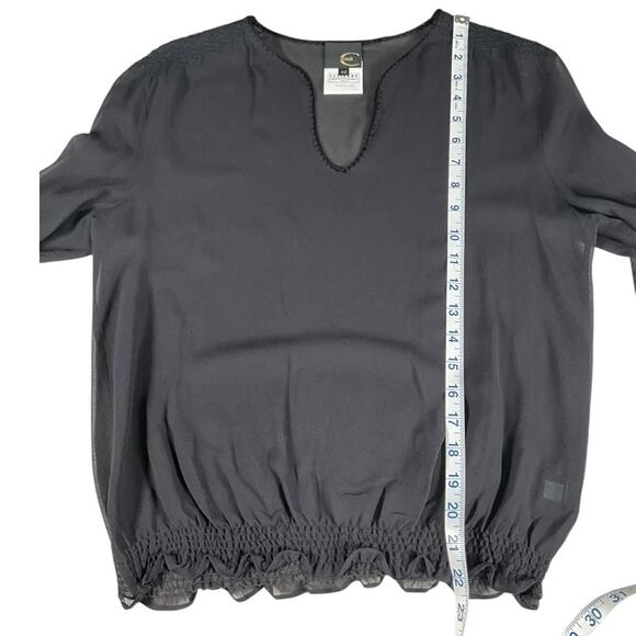 Just Cavalli by Roberto Cavalli Black Sheer Silk Blouse Size 42 Made in Italy - Picture 10 of 14